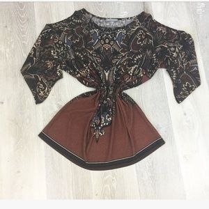 Kate & Mallory Printed Cold Shoulder Sweater